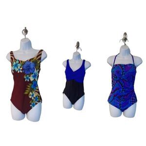 3 one-piece swimsuits sz 10